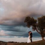 married in podere calvaiola tuscany - olive tree view